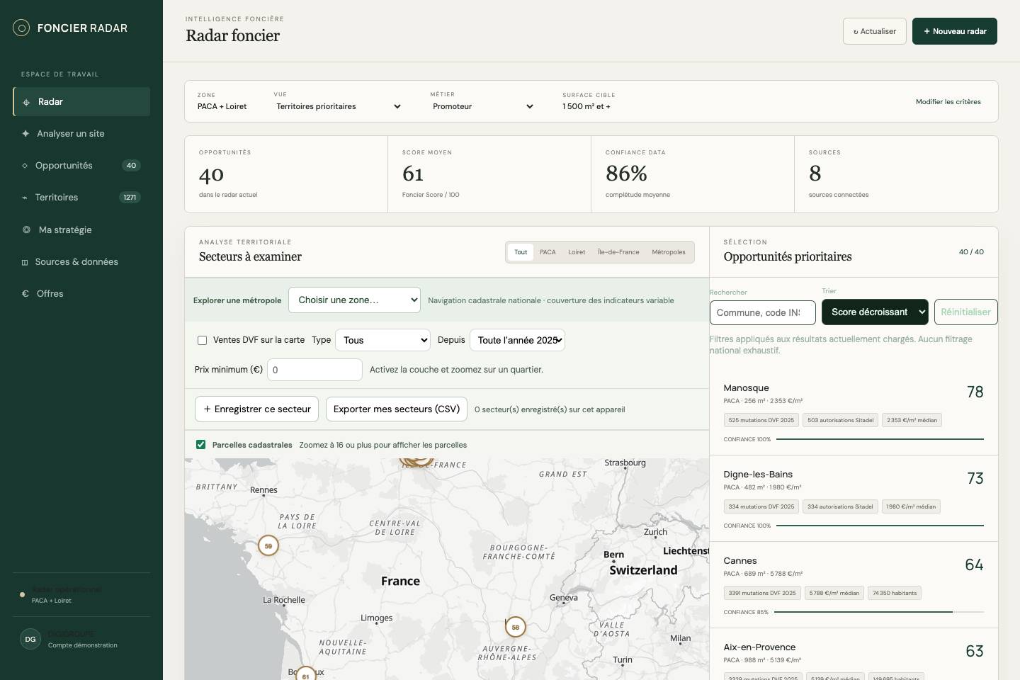 Démo Foncier Radar